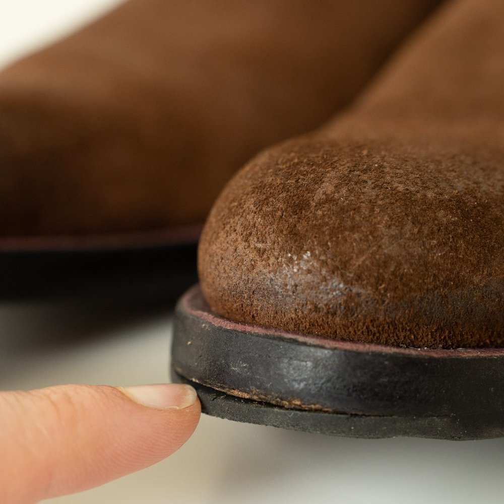 John Fluevog Leather Chelsea Boot Suede Brown Twin Turbine 1224 Start St. - Picture 9 of 16